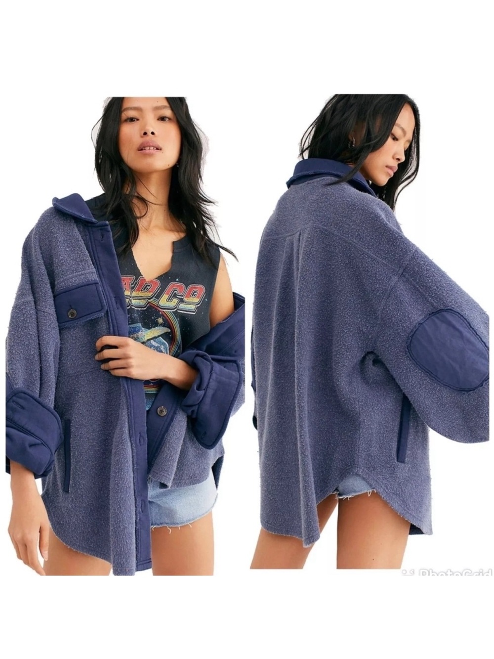Free People Ruby Jacket in Ocean Blue XL